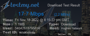 Speed Test Result