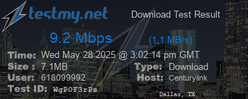 Speed Test Result