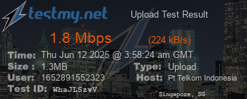 Speed Test Result