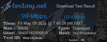 Speed Test Result