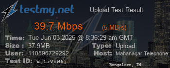 Speed Test Result
