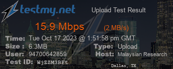 Speed Test Result
