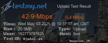 Speed Test Result