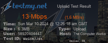 Speed Test Result