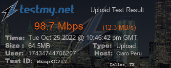 Speed Test Result