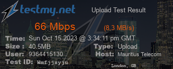 Speed Test Result