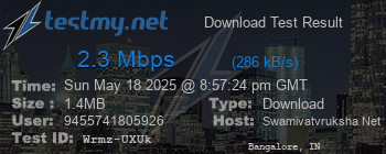 Speed Test Result
