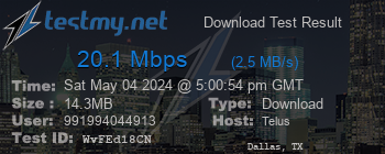 Speed Test Result