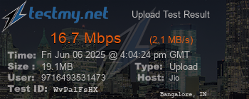 Speed Test Result