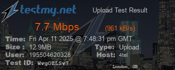 Speed Test Result