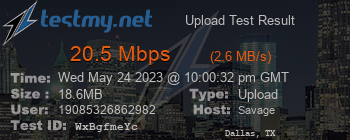 Speed Test Result