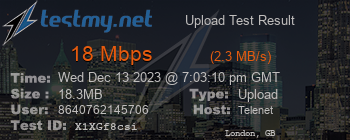 Speed Test Result