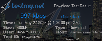 Speed Test Result