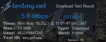 Speed Test Result