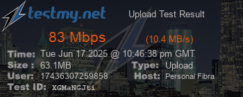 Speed Test Result