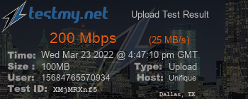 Speed Test Result