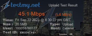 Speed Test Result