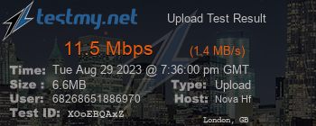 Speed Test Result