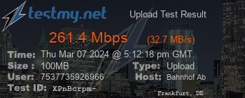 Speed Test Result