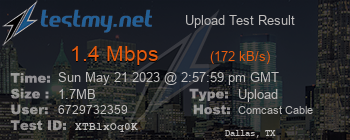 Speed Test Result