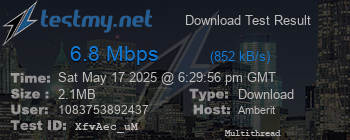 Speed Test Result