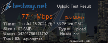 Speed Test Result