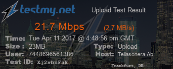 Speed Test Result