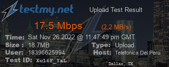 Speed Test Result