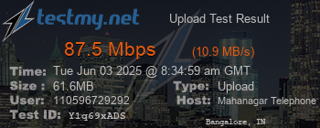 Speed Test Result