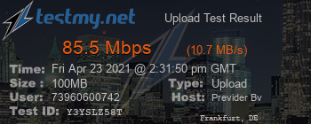 Speed Test Result