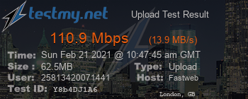 Speed Test Result