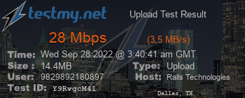Speed Test Result