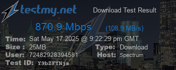 Speed Test Result