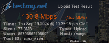 Speed Test Result