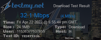 Speed Test Result