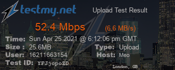 Speed Test Result