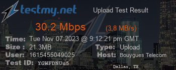 Speed Test Result