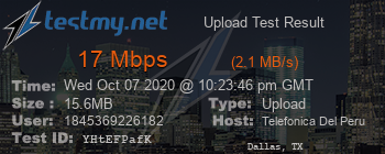 Speed Test Result