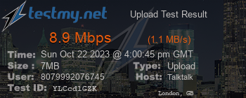 Speed Test Result