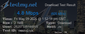 Speed Test Result
