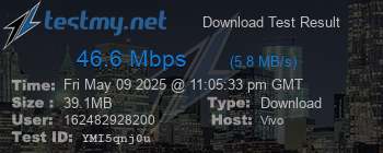 Speed Test Result