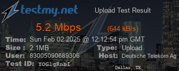 Speed Test Result