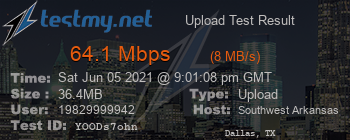 Speed Test Result