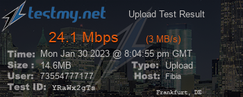 Speed Test Result