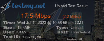 Speed Test Result