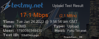 Speed Test Result