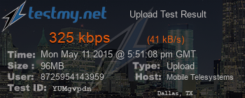 Speed Test Result