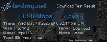 Speed Test Result