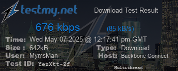 Speed Test Result