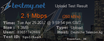 Speed Test Result